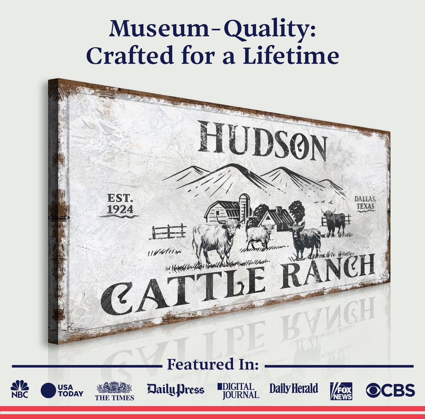 Personalized Highland Cattle Ranch Sign