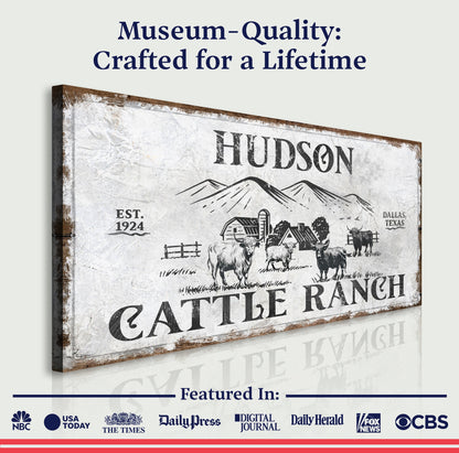 Personalized Highland Cattle Ranch Sign