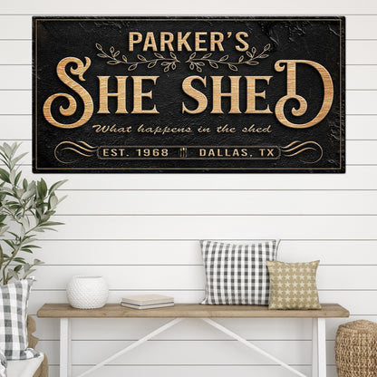 Personalized She Shed Sign XX