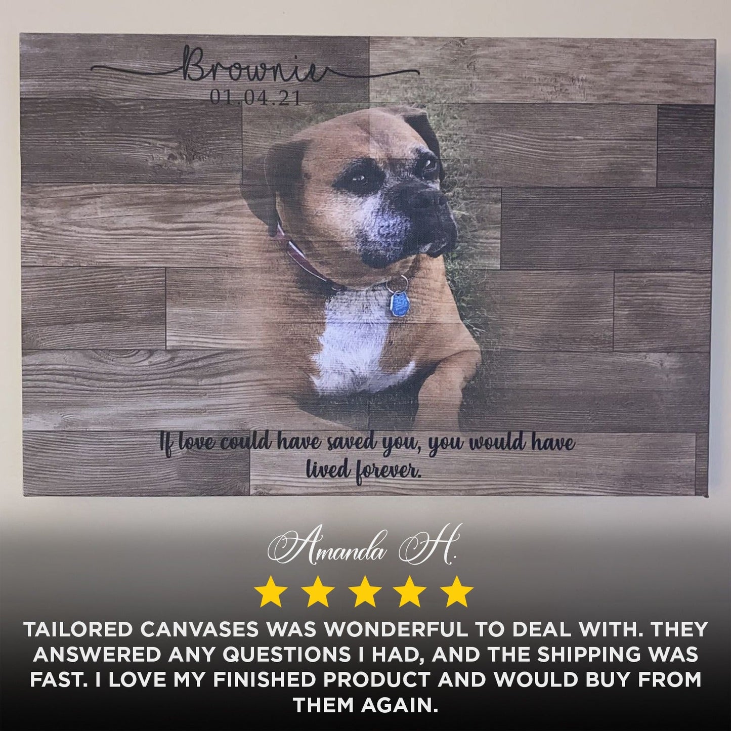 Wooden Animal Portrait Sign | Personalized Canvas Wall Art