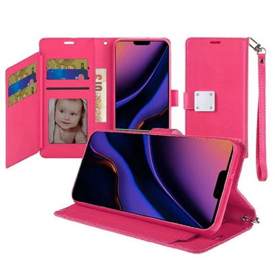 iPhone 11 PRO Wristlet Magnetic Wallet Cards Case