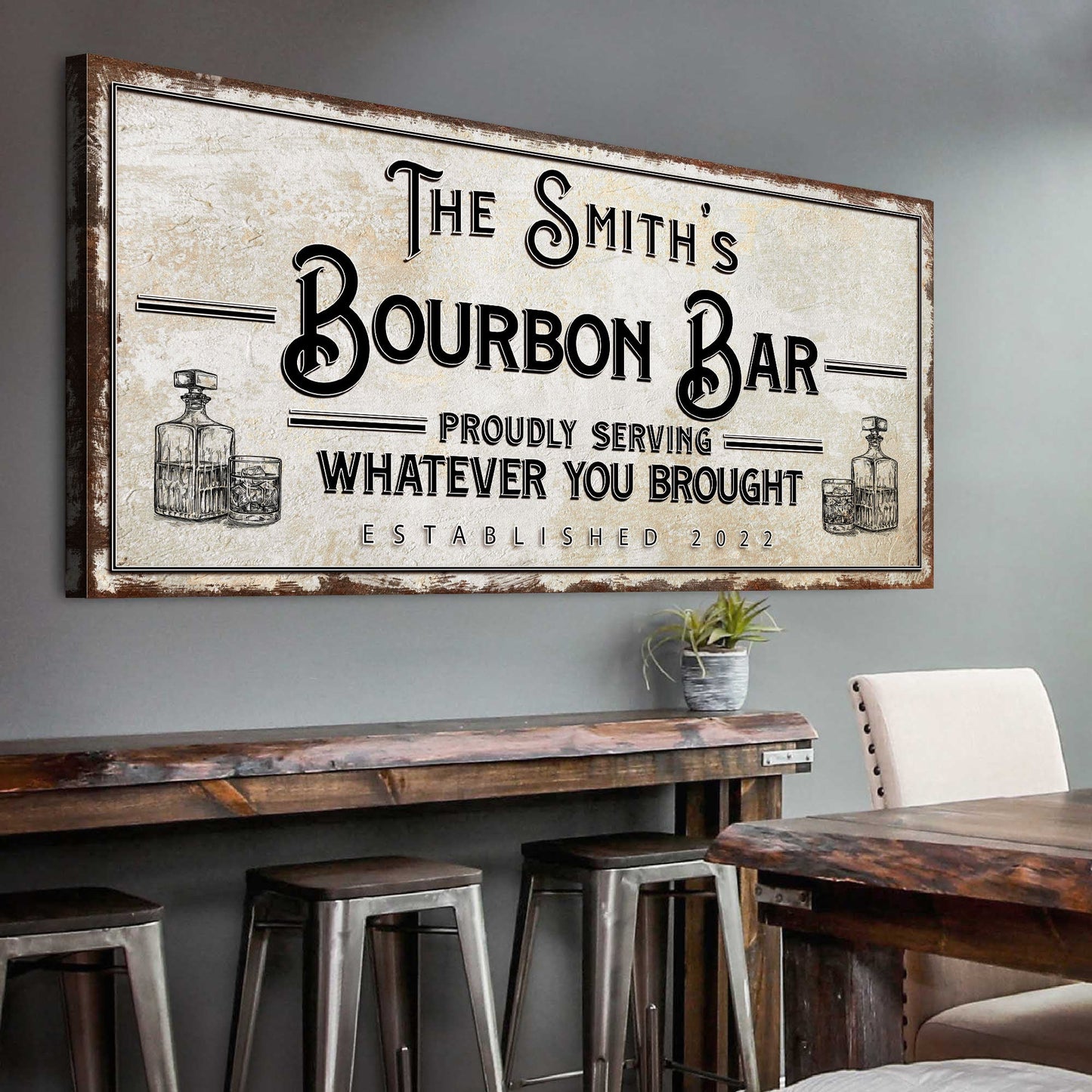 Personalized Bourbon Bar Sign