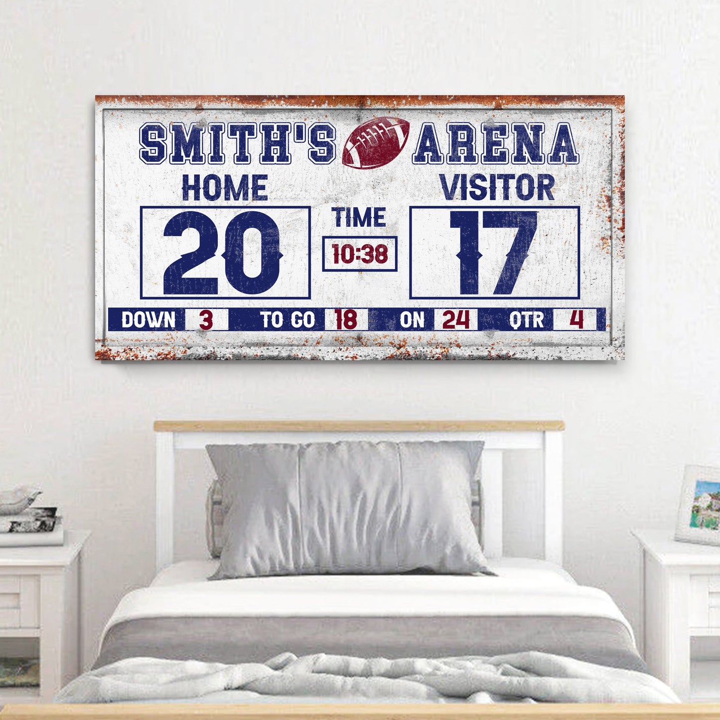 Personalized Football Scoreboard Sign
