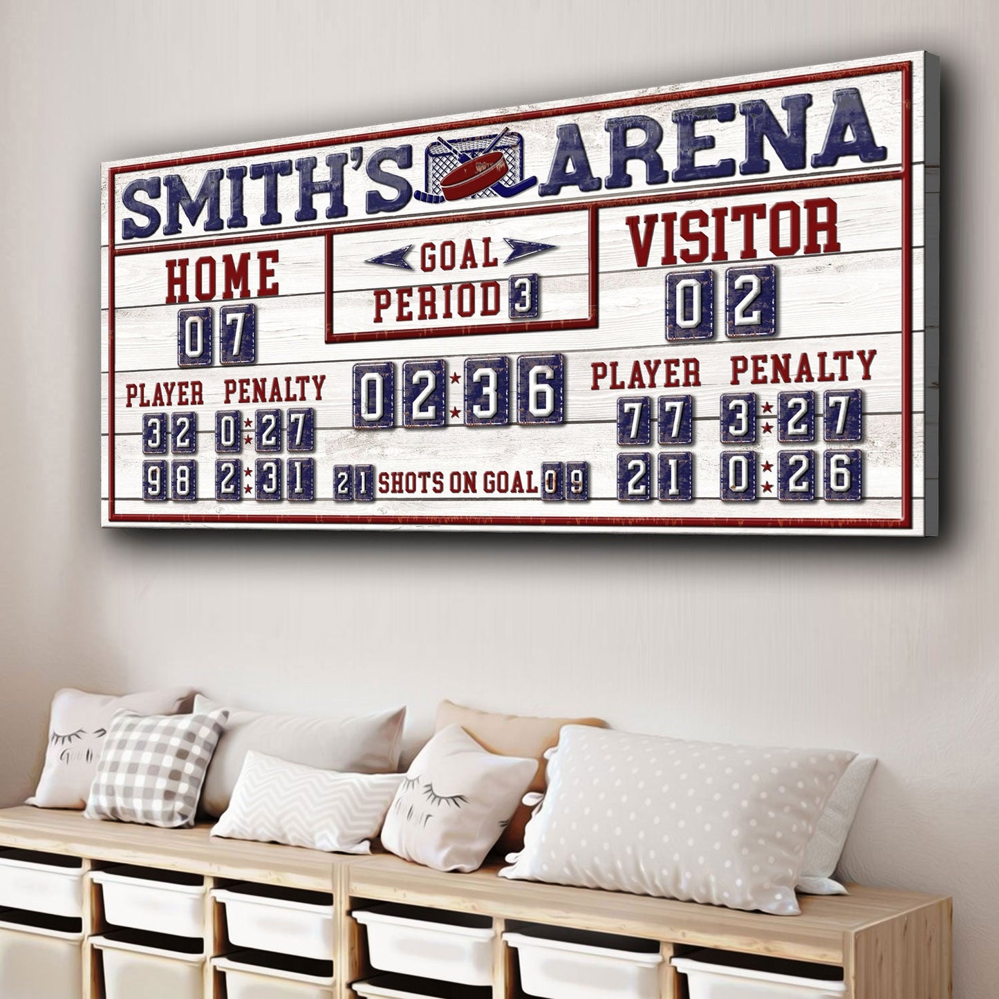 Personalized Hockey Scoreboard Sign