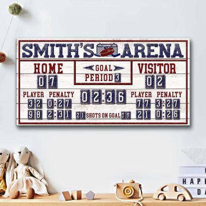 Personalized Hockey Scoreboard Sign