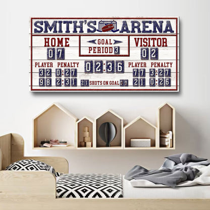 Personalized Hockey Scoreboard Sign