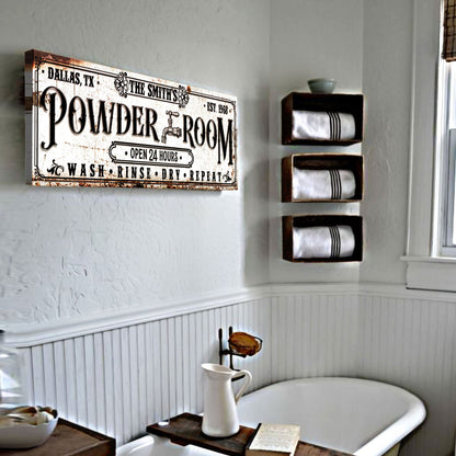 Personalized Powder Room Sign II