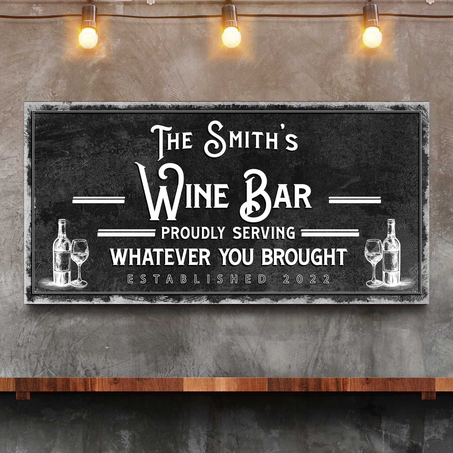 Personalized Wine Bar Sign