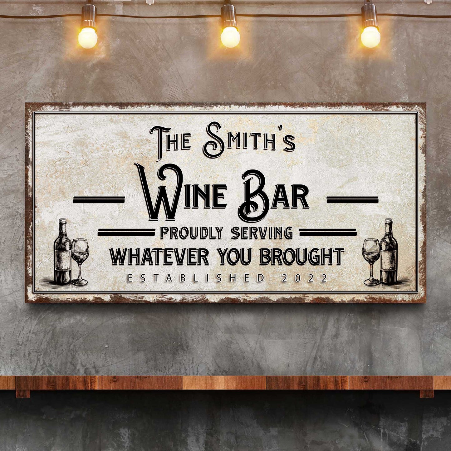 Personalized Wine Bar Sign II