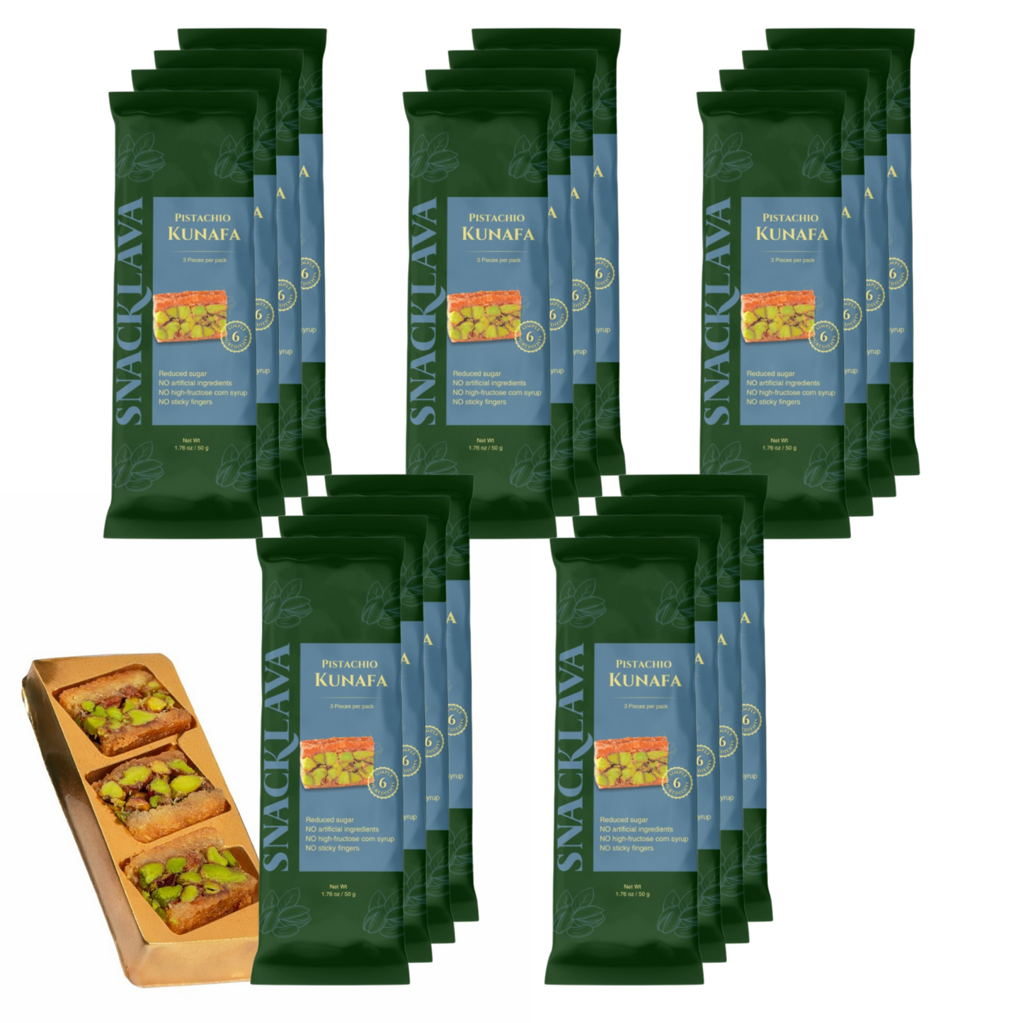 Kunafa Pistachio - Snacklava® | 20 Packs