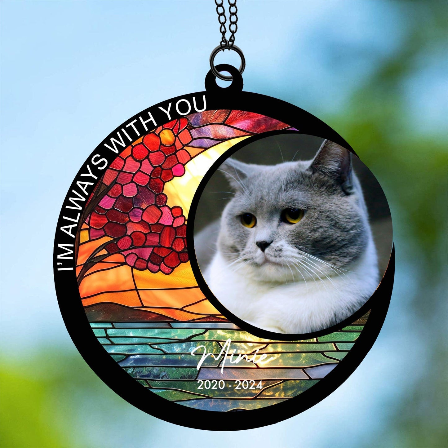I'm Always With You Suncatcher Ornament, Custom Photo Suncatchers, Gift For Family, Memorial Gift Ornament 681955
