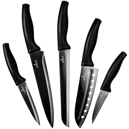 Kitchen Knife Set - Black Handle | Black Blade