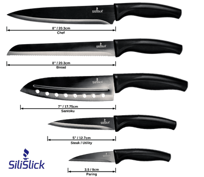 Kitchen Knife Set - Black Handle | Black Blade