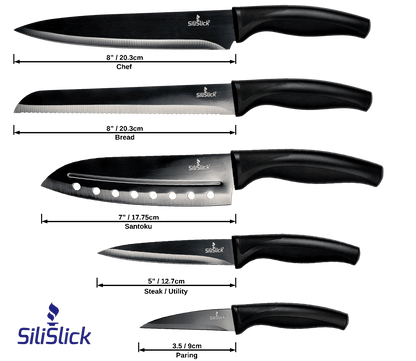 Kitchen Knife Set Kit | Red Magnetic Rack & Portable Sharpener