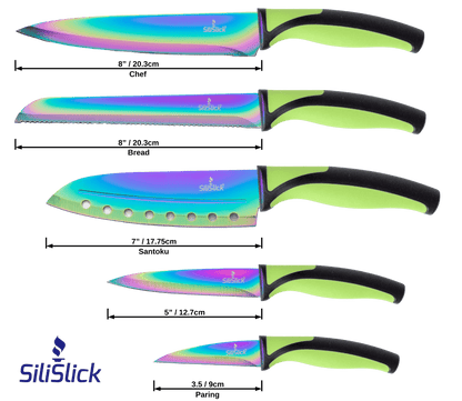 Kitchen Knife Set - Green Handle
