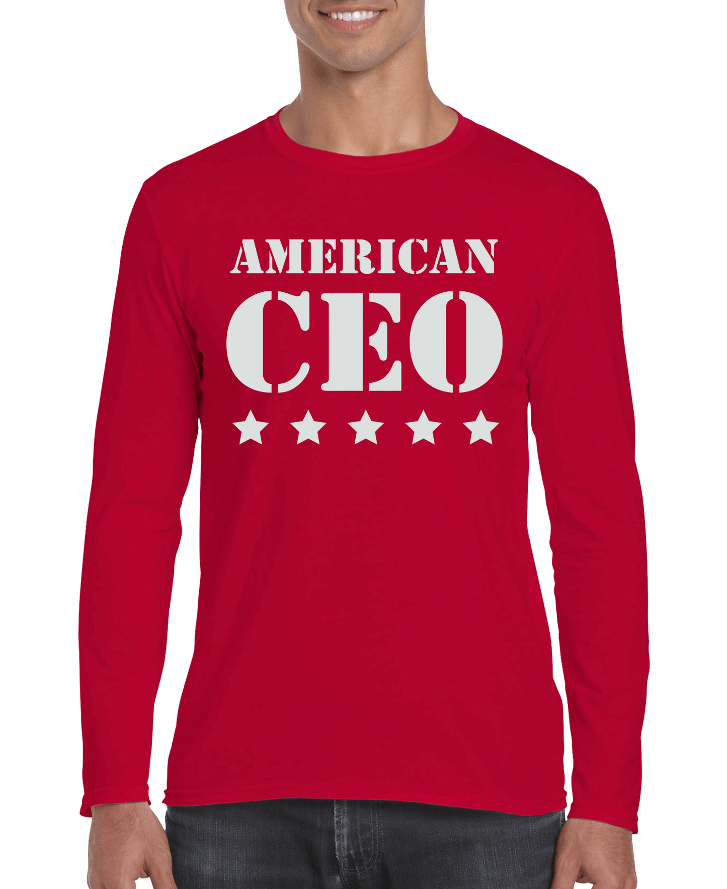 Five Star American CEO Men's Long Sleeve Shirt