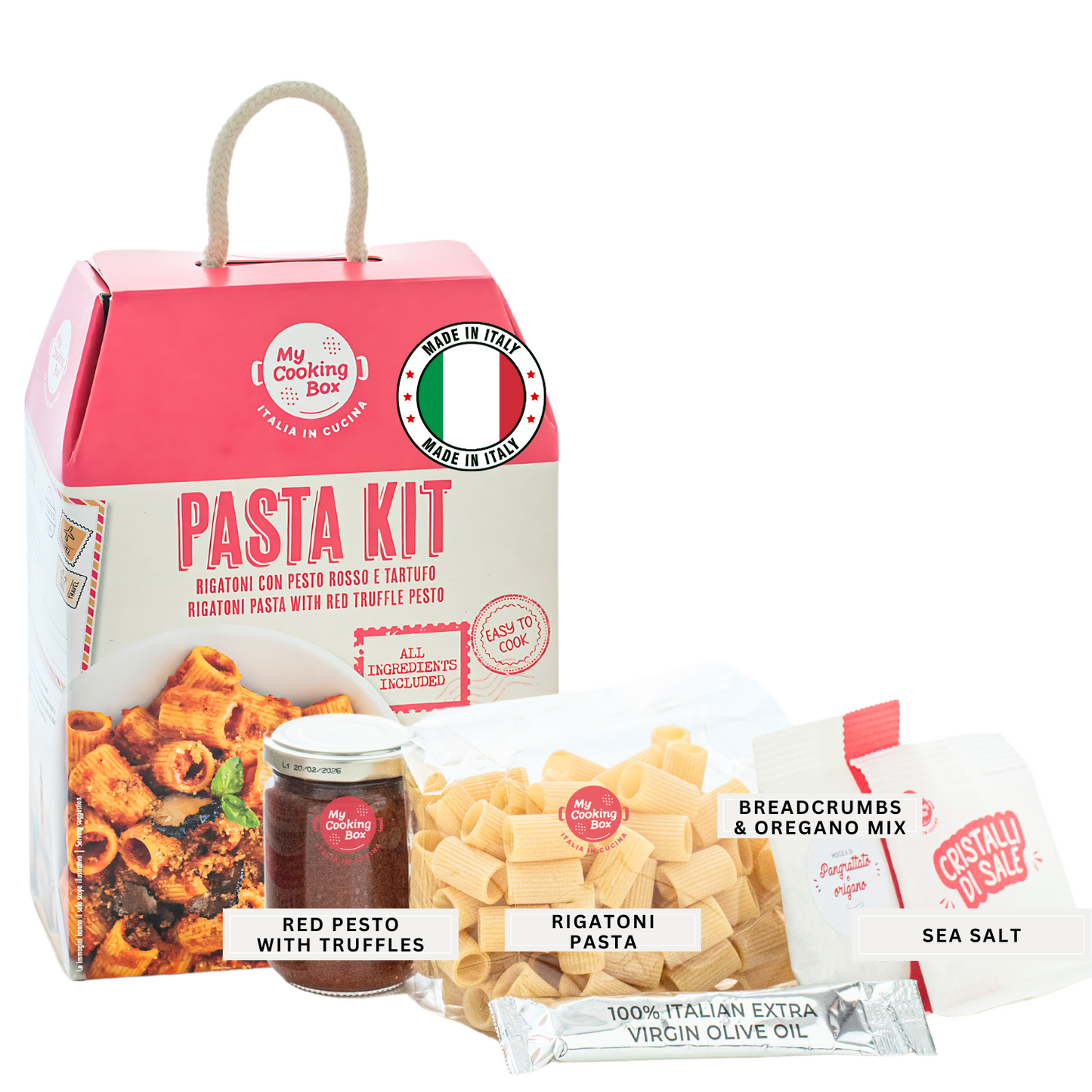 My Cooking Box, Rigatoni with Red Pesto & Truffles
