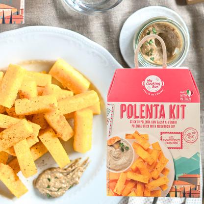Early Black Friday! My Cooking Box, Polenta Mix Kit, Polenta Sticks with Mushroom Dip