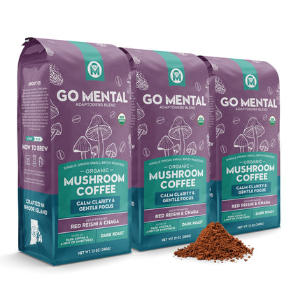 Decaffeinated Red Reishi & Chaga Mushroom Coffee Adaptogens Blend