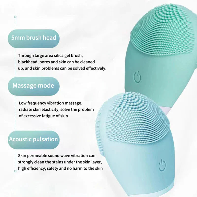 Electric Facial Cleanser – Waterproof Silicone Face Washer
