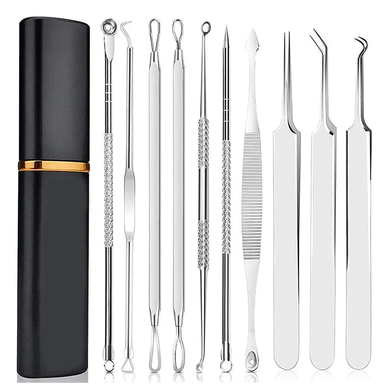 Professional 10‑Piece Blackhead & Pimple Extractor Kit