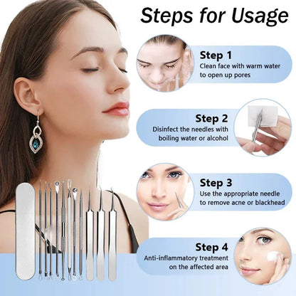 Stainless Steel Blackhead & Blemish Removal Kit