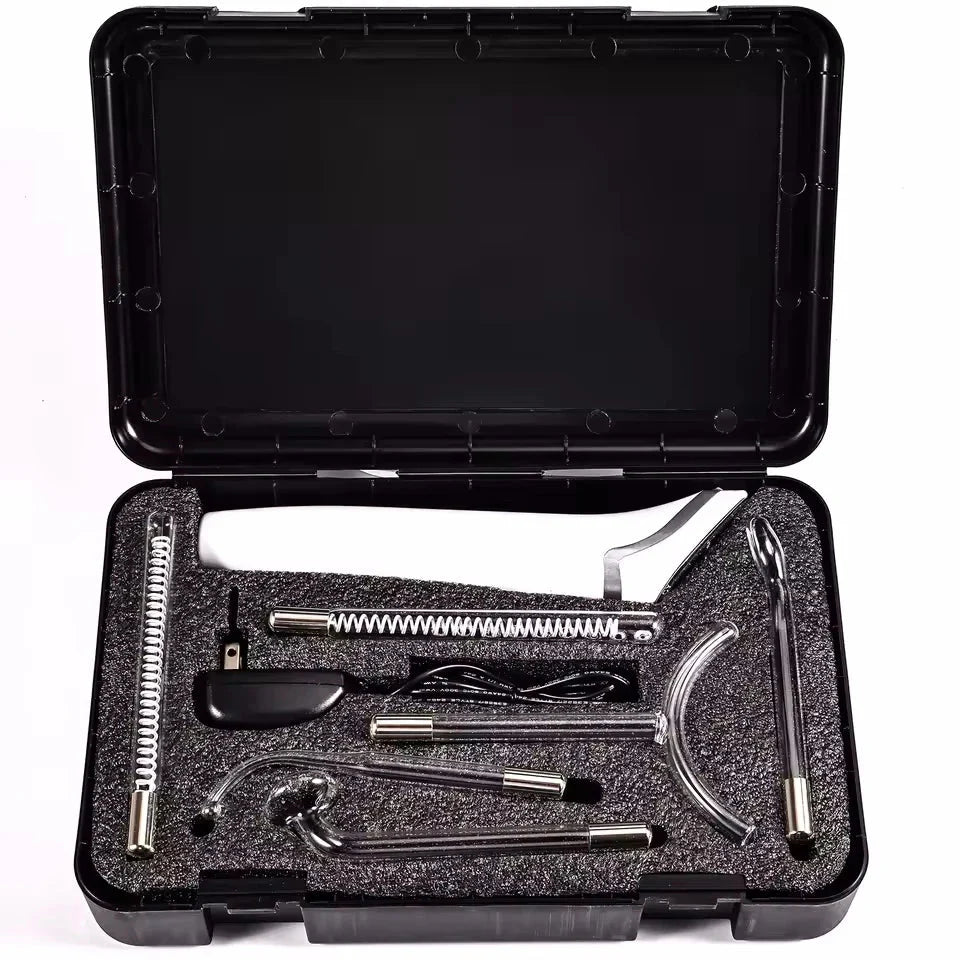 6-in-1 High Frequency Facial Machine – Touch Panel Electrotherapy Wand