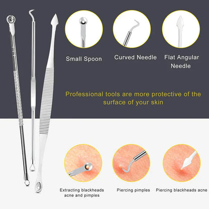Professional 10‑Piece Blackhead & Pimple Extractor Kit