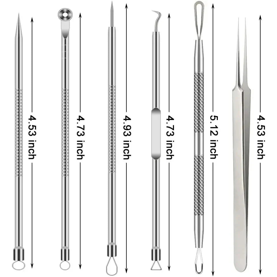 6-Piece Stainless Steel Blackhead & Pimple Removal Kit