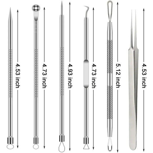6-Piece Stainless Steel Blackhead & Pimple Removal Kit