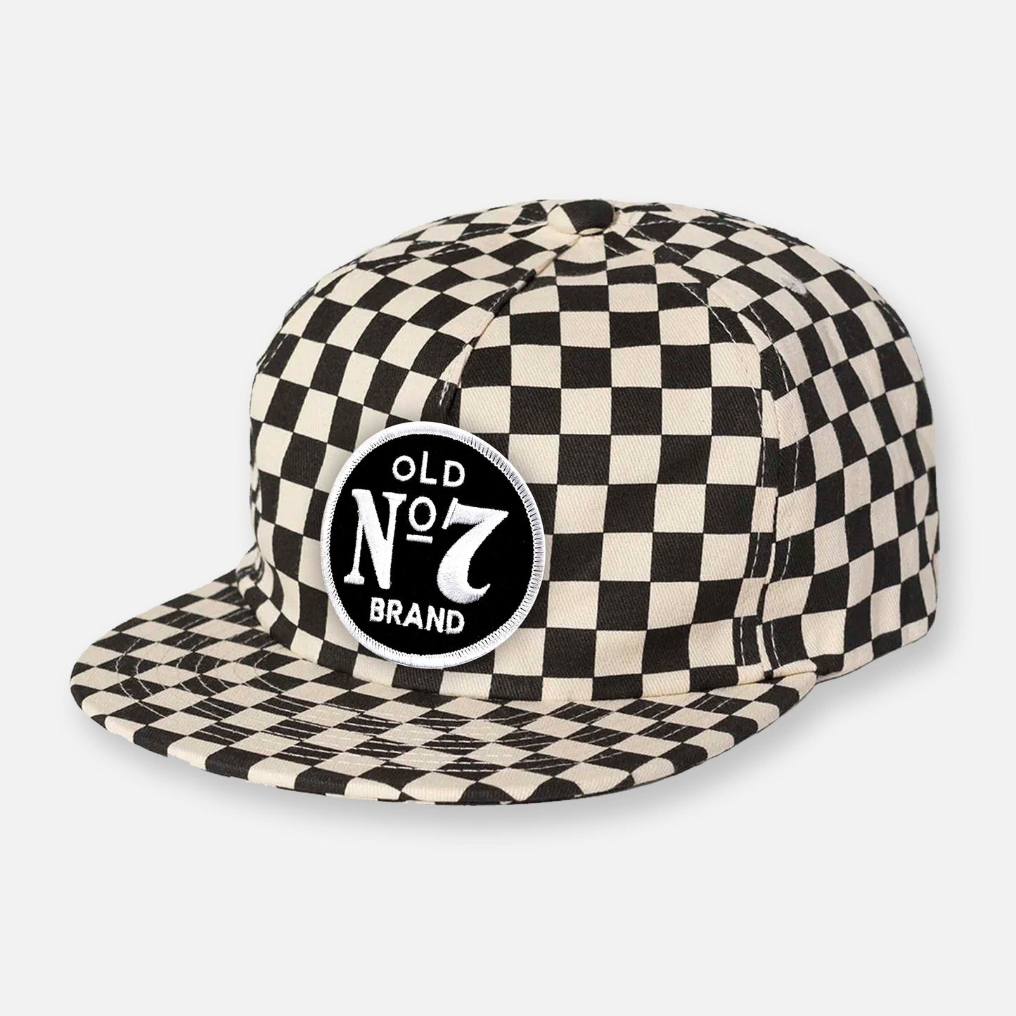 CHECKERBOARD PIT CREW PATCH HAT COLLECTION BLACK-WHITE