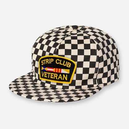 CHECKERBOARD PIT CREW PATCH HAT COLLECTION BLACK-WHITE