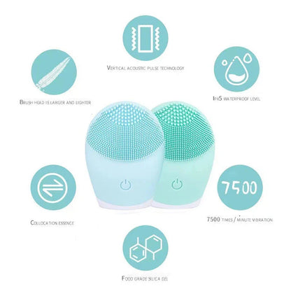 Electric Facial Cleanser – Waterproof Silicone Face Washer