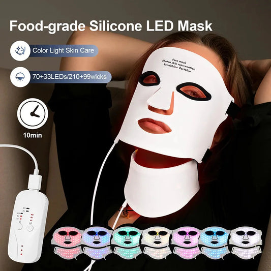 7-Color Silicone LED Face & Neck Mask