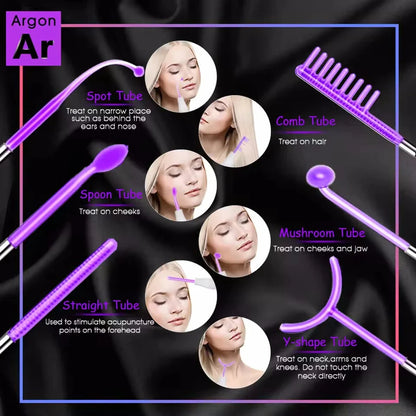 6-in-1 High Frequency Facial Machine – Touch Panel Electrotherapy Wand