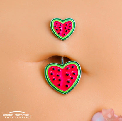 Watermelon Hearts Double Mount Belly Ring