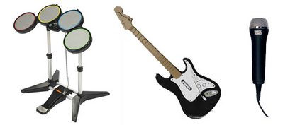 Rock Band Set plus 6-Game Mega Bundle (Wii)