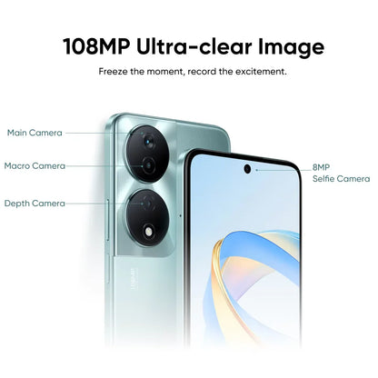 2024 HONOR X7b 5G Global Version Mediatek Dimensity 6020 6.8" 90Hz Refresh Rate Display 6000mAh Long Battery 108MP Triple Camera