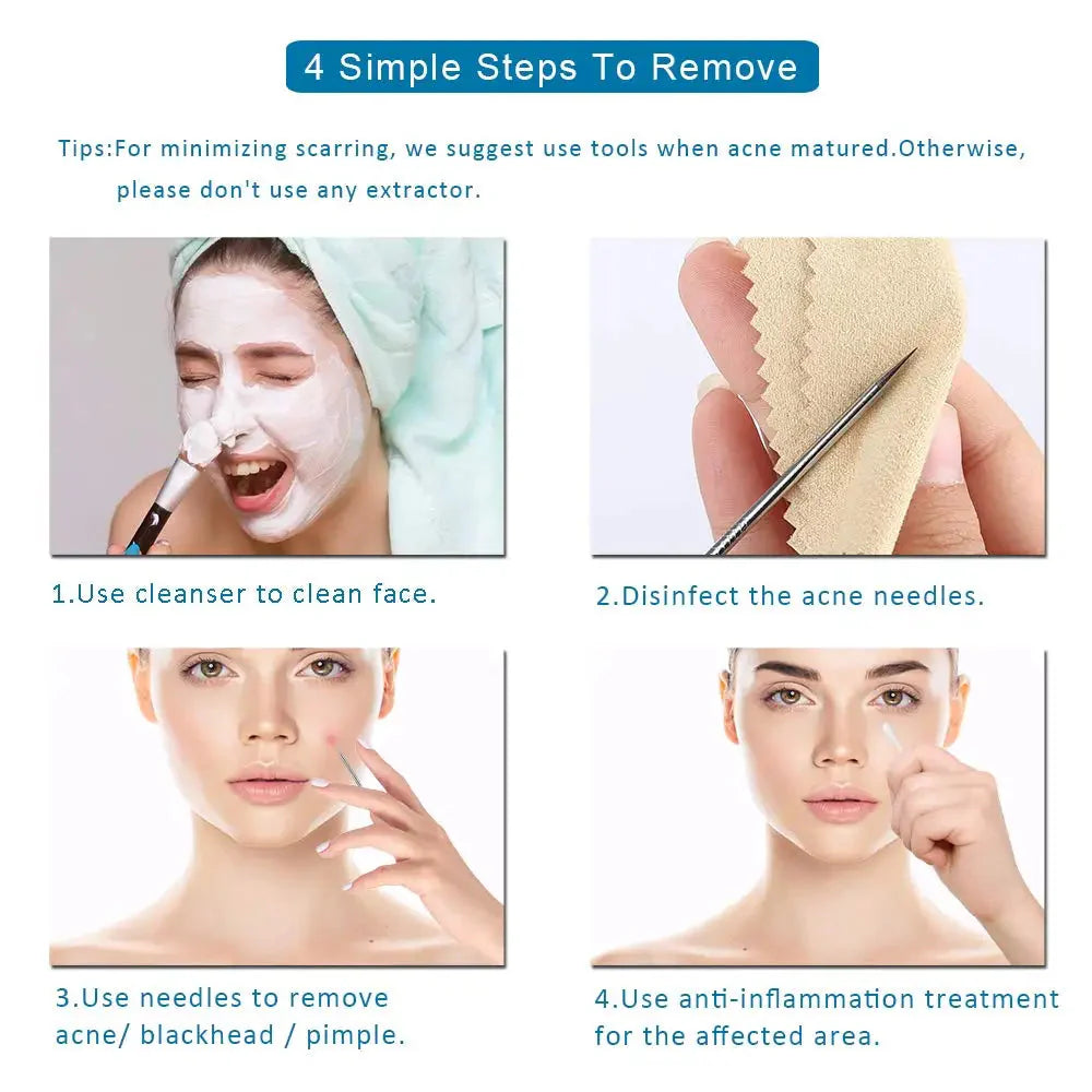 Stainless Steel Blackhead & Whitehead Extractor Kit