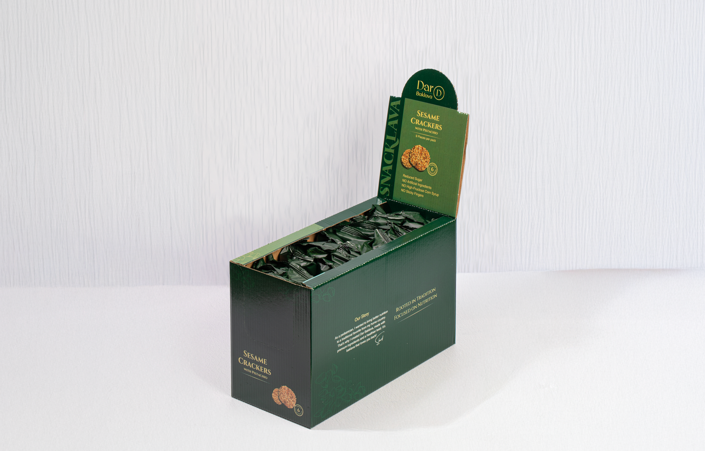 Sesame Crackers Pistachio - Snacklava® | 20 Packs