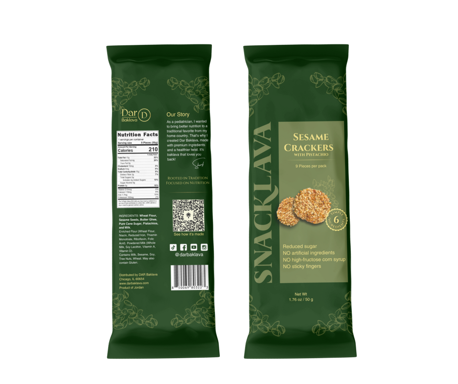 Sesame Crackers Pistachio - Snacklava® | 20 Packs