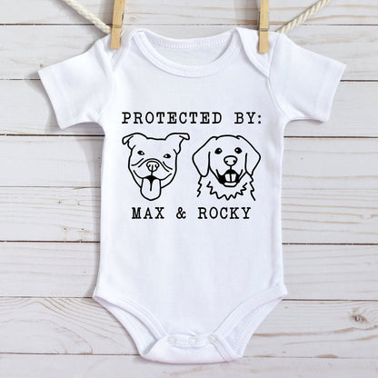 Protected By Dog Personalized Custom Photo Shirt For Kids C782