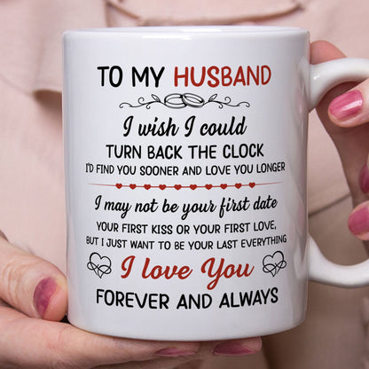 I Wish I Could Turn Back The Clock - Personalized Custom Photo Couple Mug - Gift For Couple, Husband Wife, Anniversary, Engagement, Wedding, Valentines Day C881