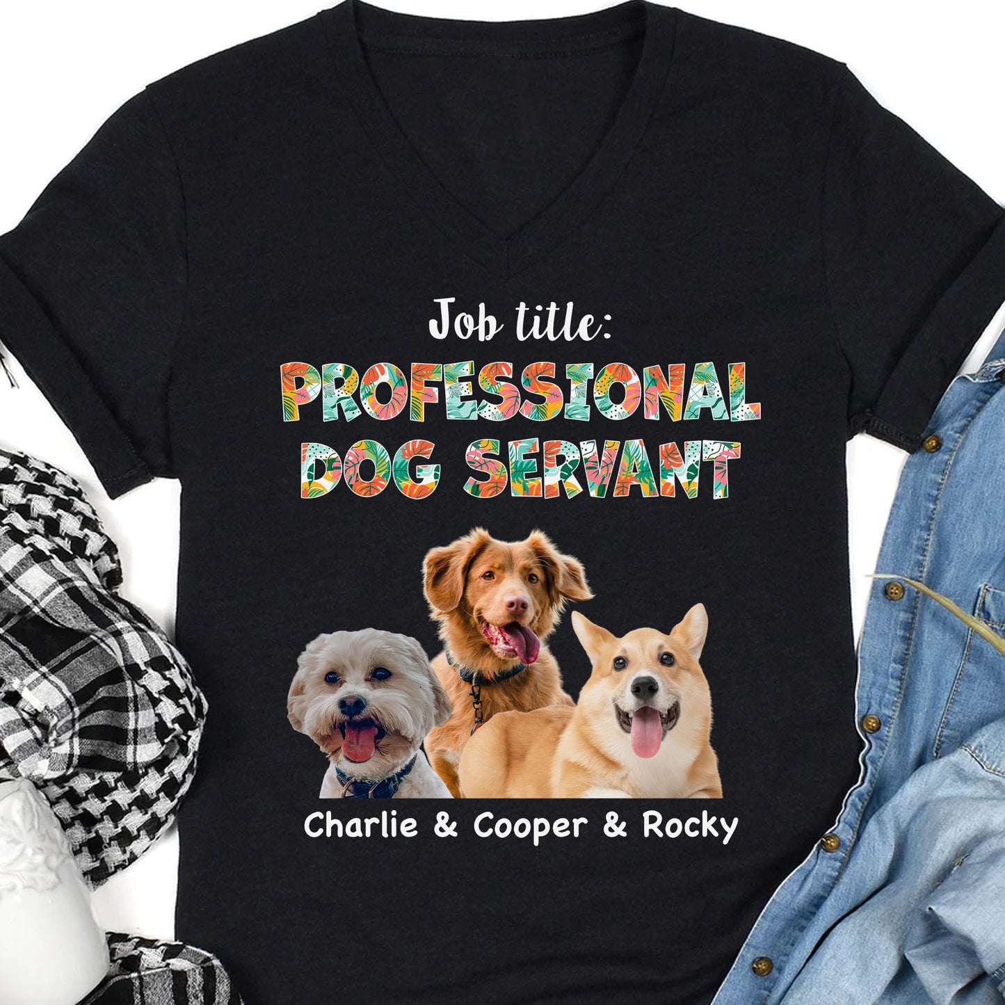 Professional Dog Servant, Live Preview Personalized Custom Photo Dog Shirt C852