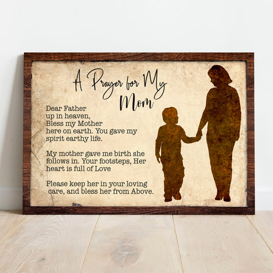 A Prayer For My Mom Mother's Day Gift Sign