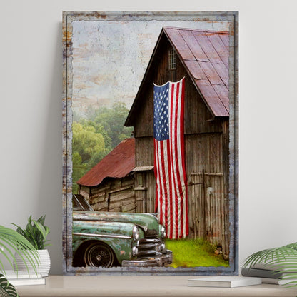 America Country Barn Canvas Wall Art