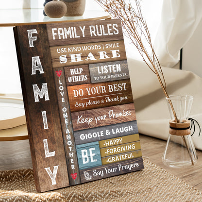 Use Kind Words, Listen To Your Parents Family Rules Sign