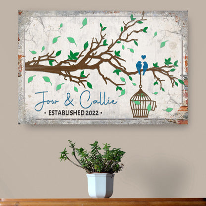 Love Birds Couple Sign