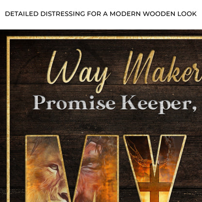 My God Way Maker Miracle Worker Sign