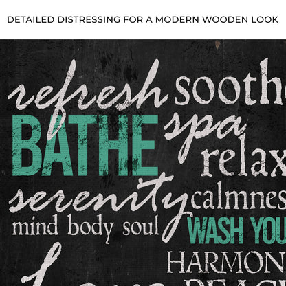 Refresh Soothe Bathe Bathroom Sign